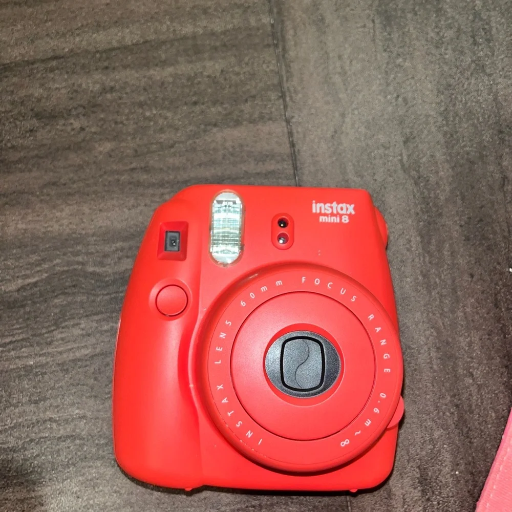 Fujifilm Instax Mini 8 Red Instant Camera with Pink Case